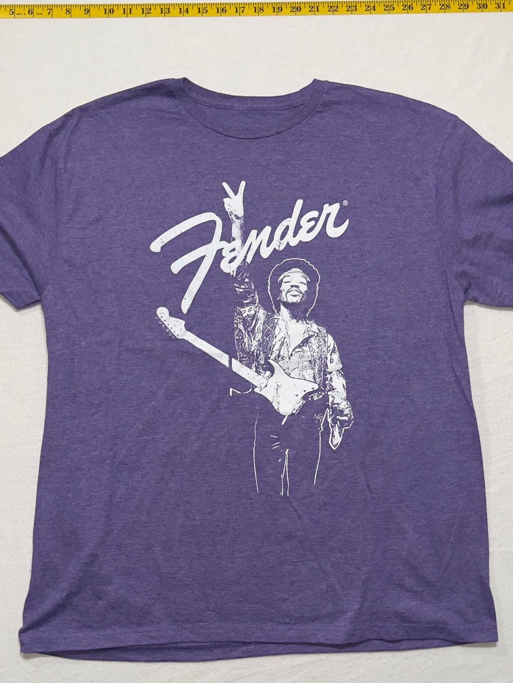 2010 hendrix Fender Purple Graphic Tee - Iconic Guitarist Print